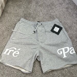 Grey Men's Sweatshorts with White Logo